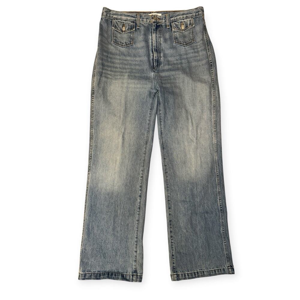 RE/DONE 70s High Rise Wide Leg Jeans Size 31 Light Wash 100% Cotton